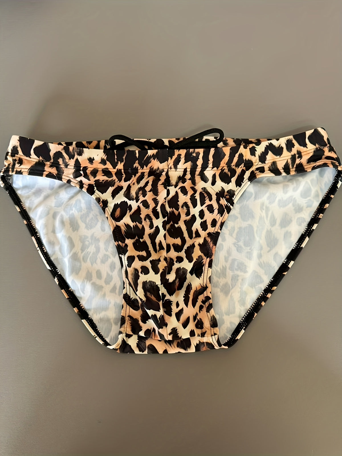 Slip de sport séchage rapide microfibre homme, imprimé léopard
