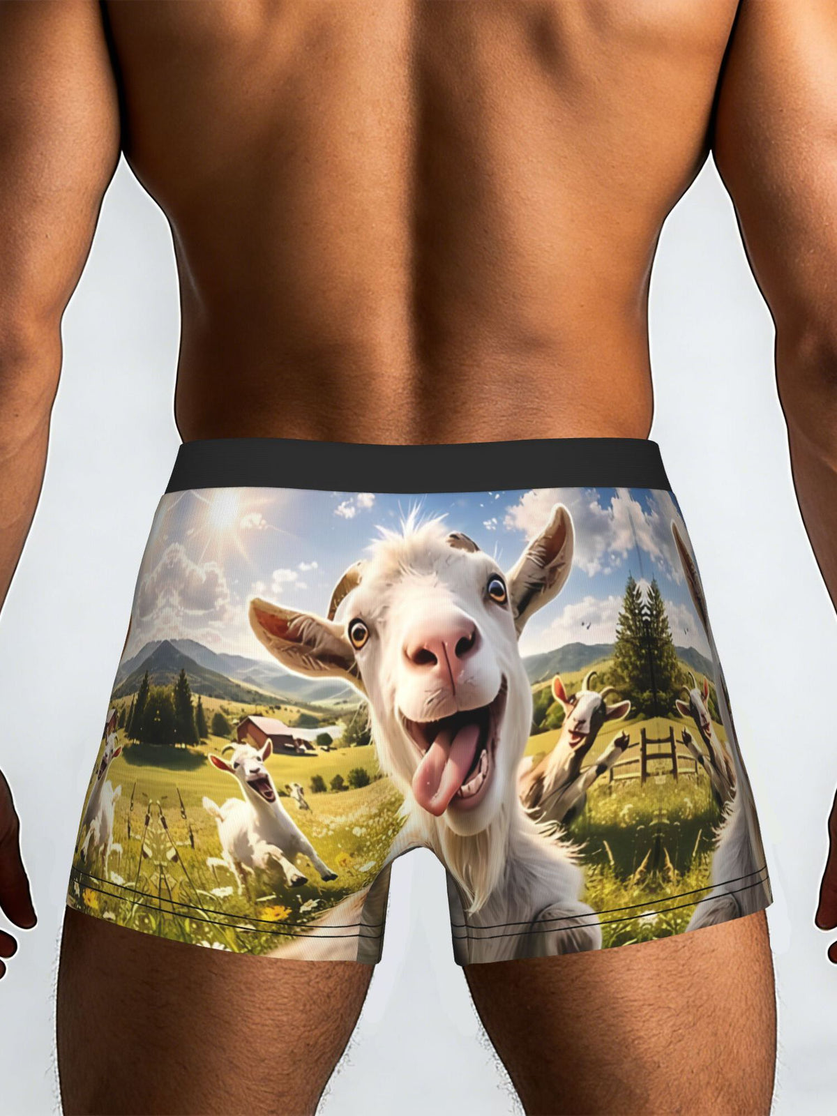 Boxer imprimé microfibre homme, motif chèvre — vue 2