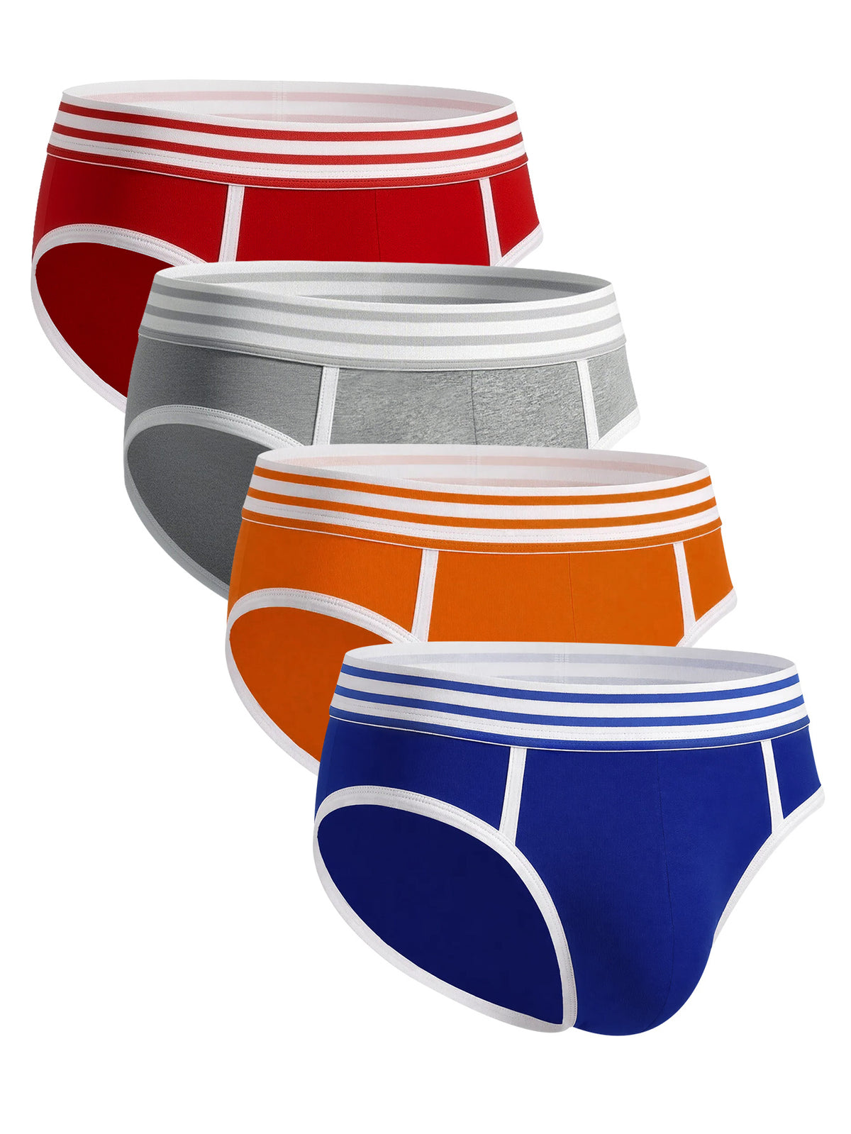 Slip de sport coton homme — lot de 4, uni, assortiment S