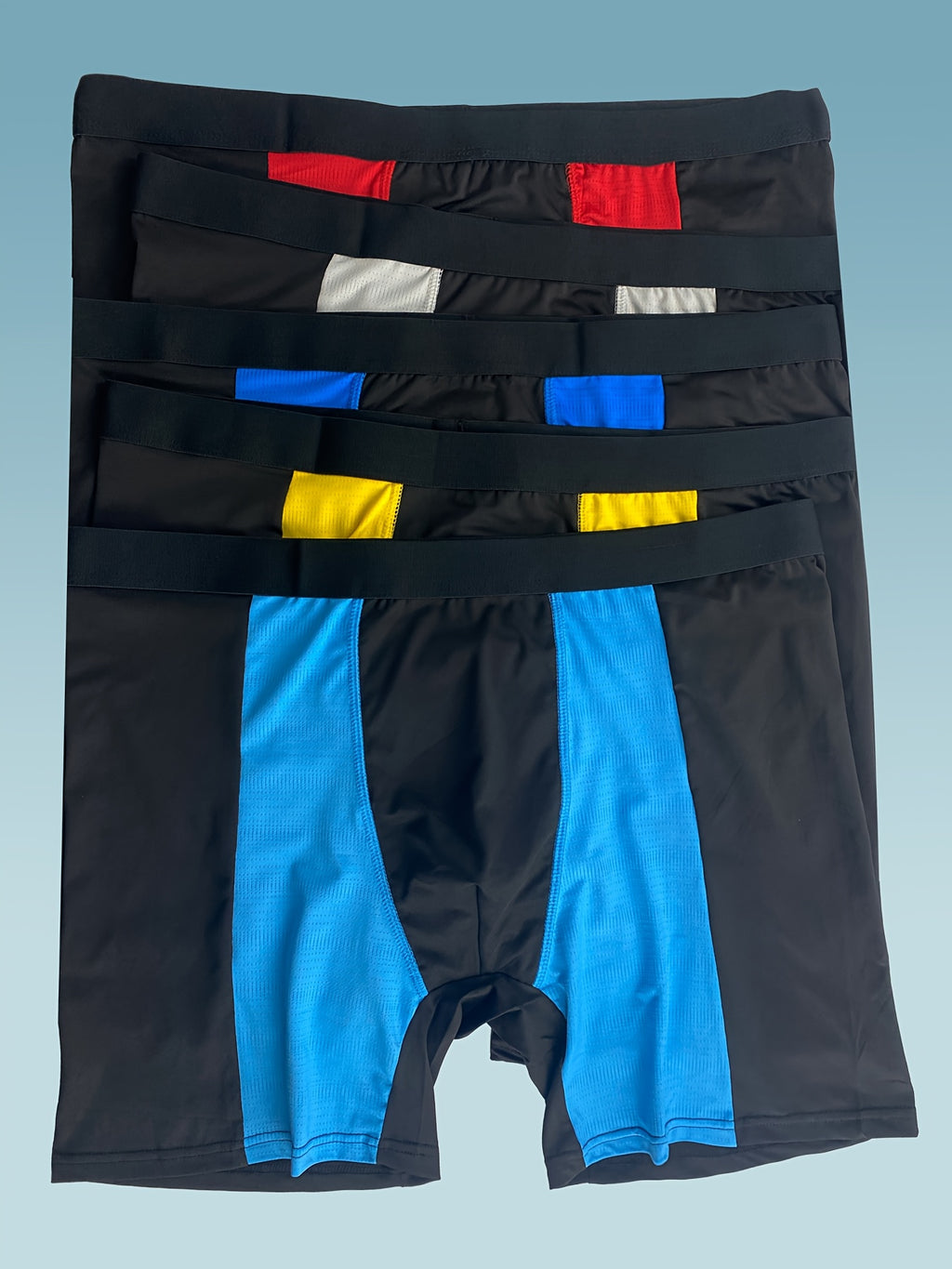 Boxer grande taille de sport microfibre homme — lot de 5, uni, assortiment E