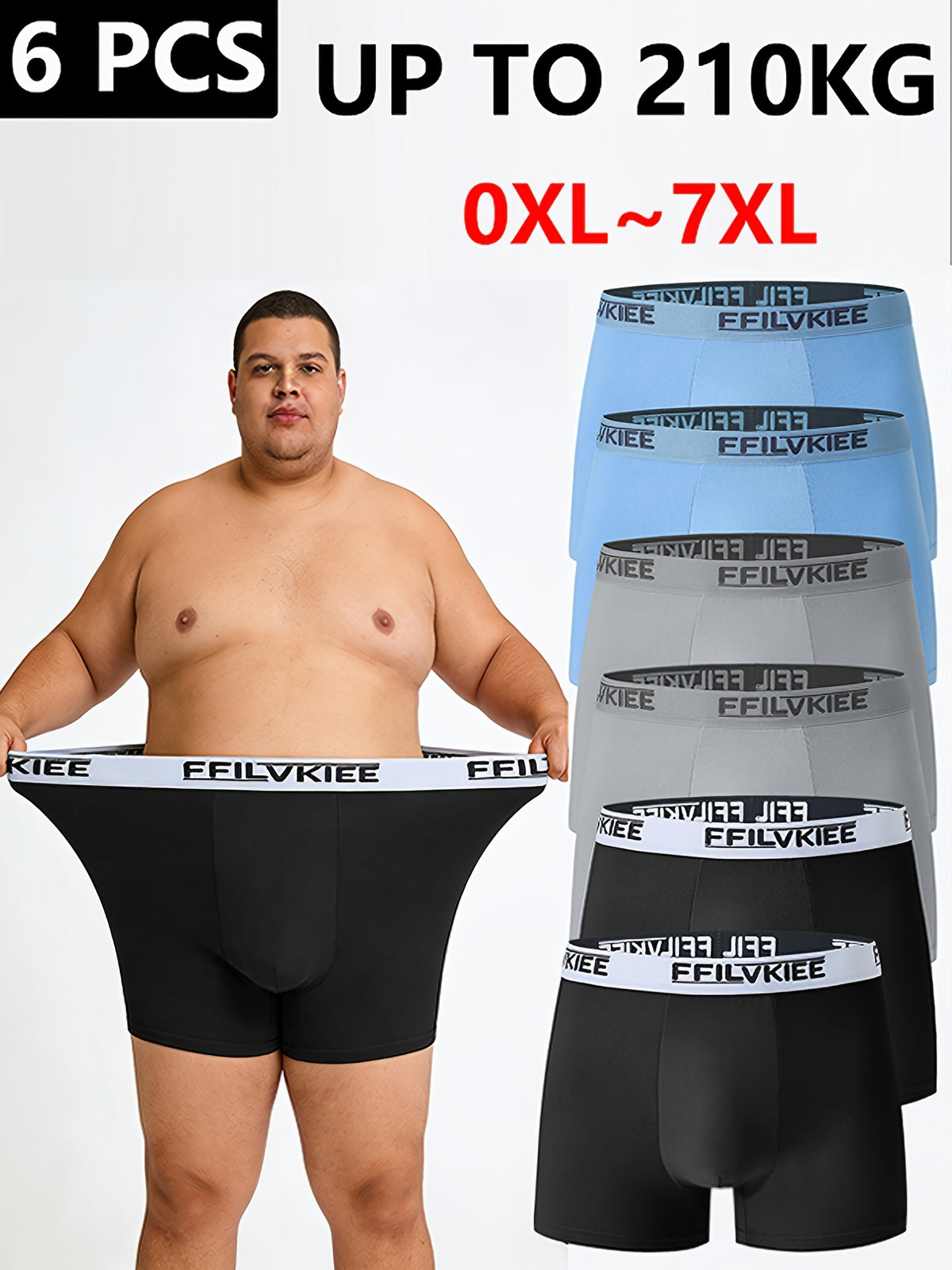 Boxer grande taille de sport microfibre homme — lot de 6, uni