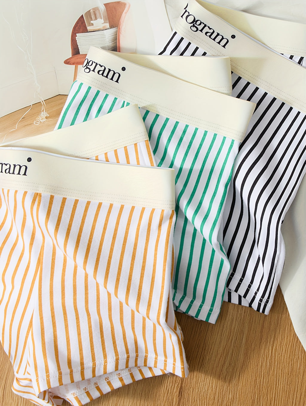 Boxer coton homme — lot de 6, rayé