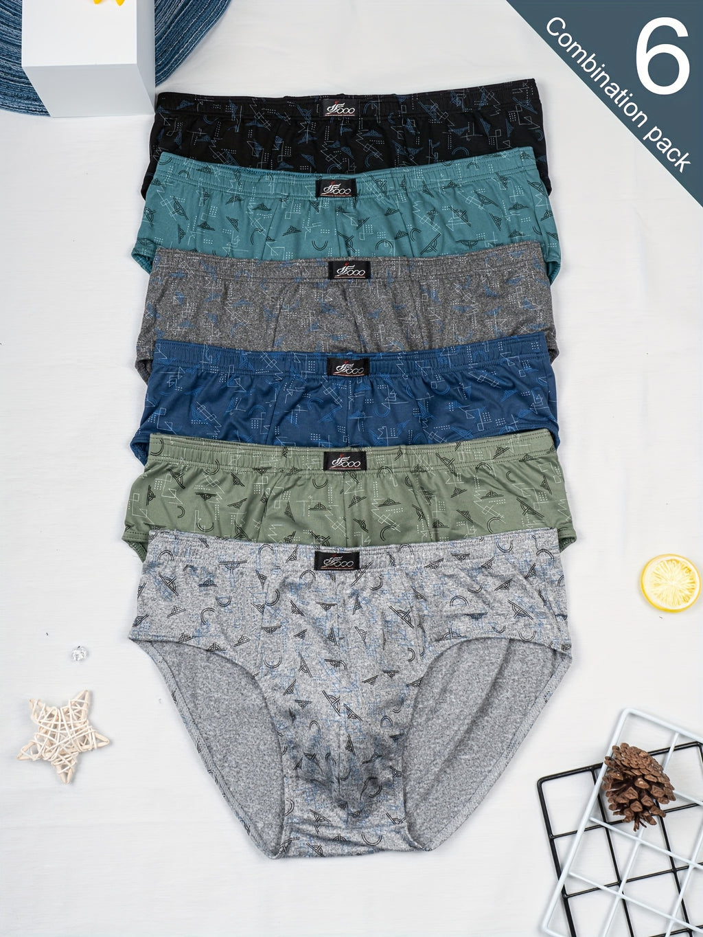 Slip taille haute de sport microfibre homme — lot de 6