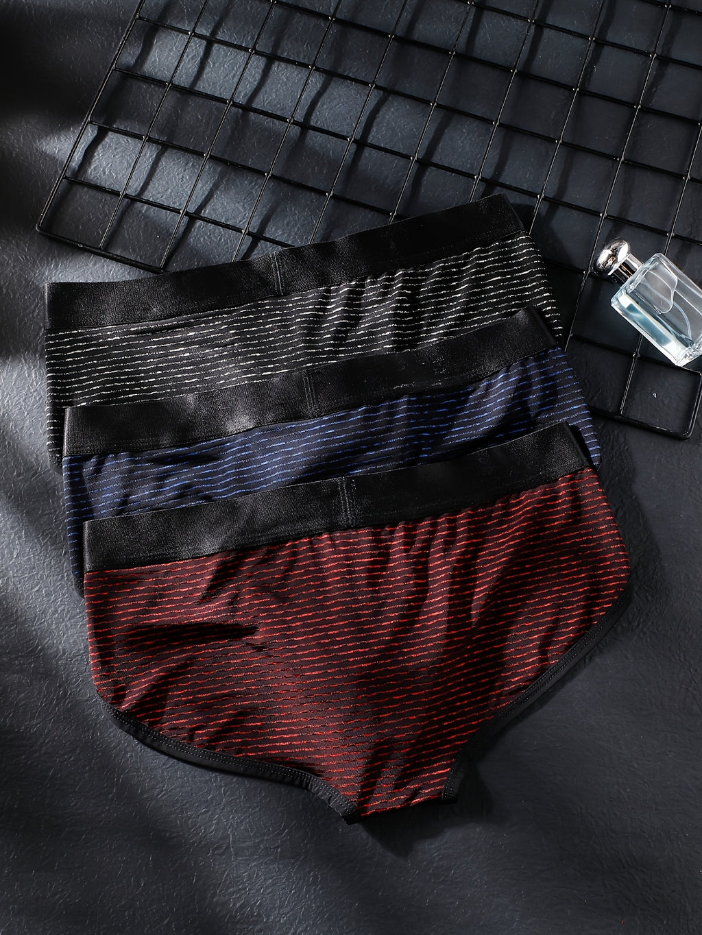 Slip de sport respirant microfibre homme — lot de 3, rayé, du XS au XL