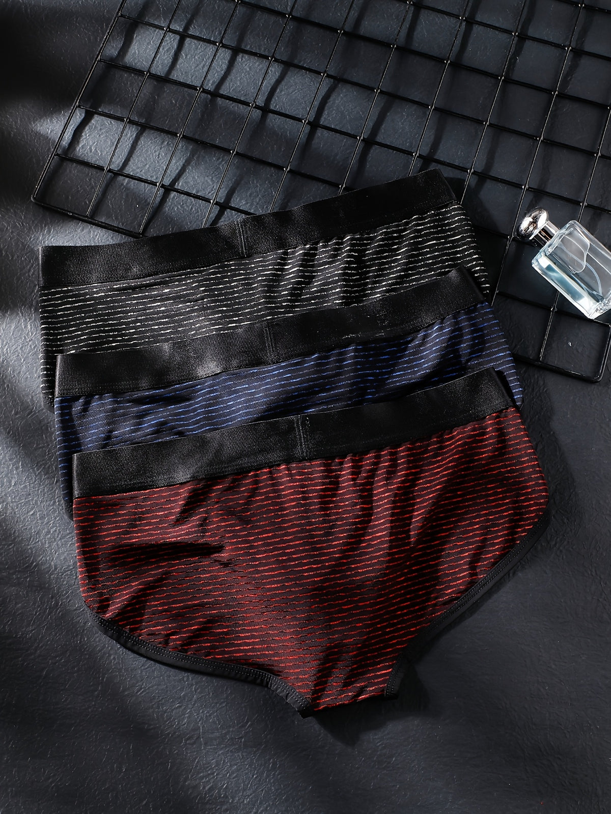 Slip de sport respirant microfibre homme — lot de 3, rayé, du XS au XL