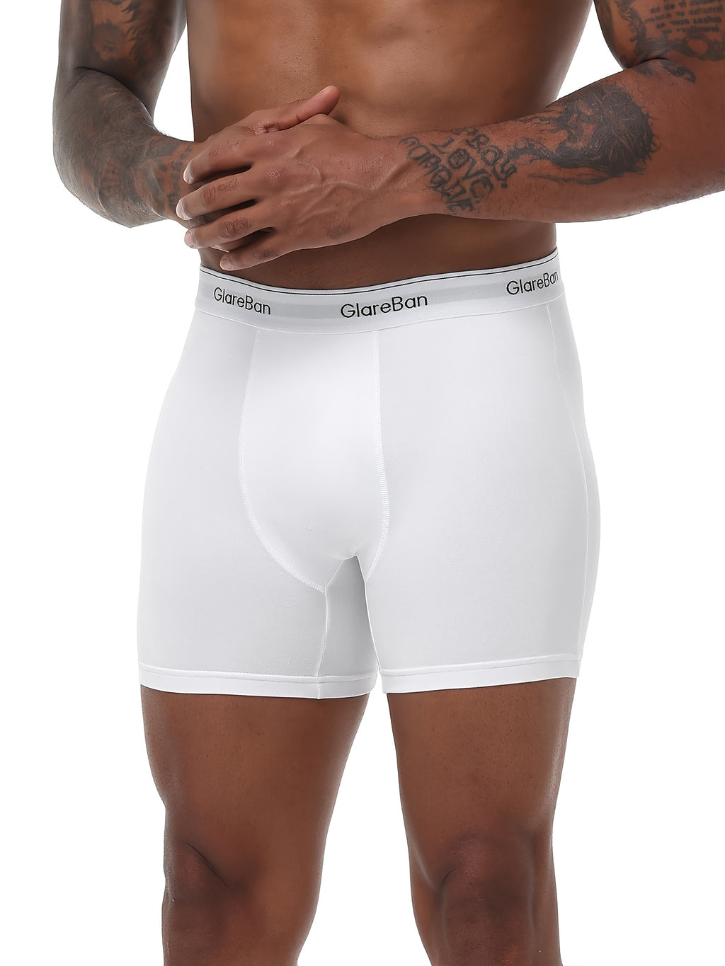 Boxer long coton homme — lot de 3, uni, du S au XXL