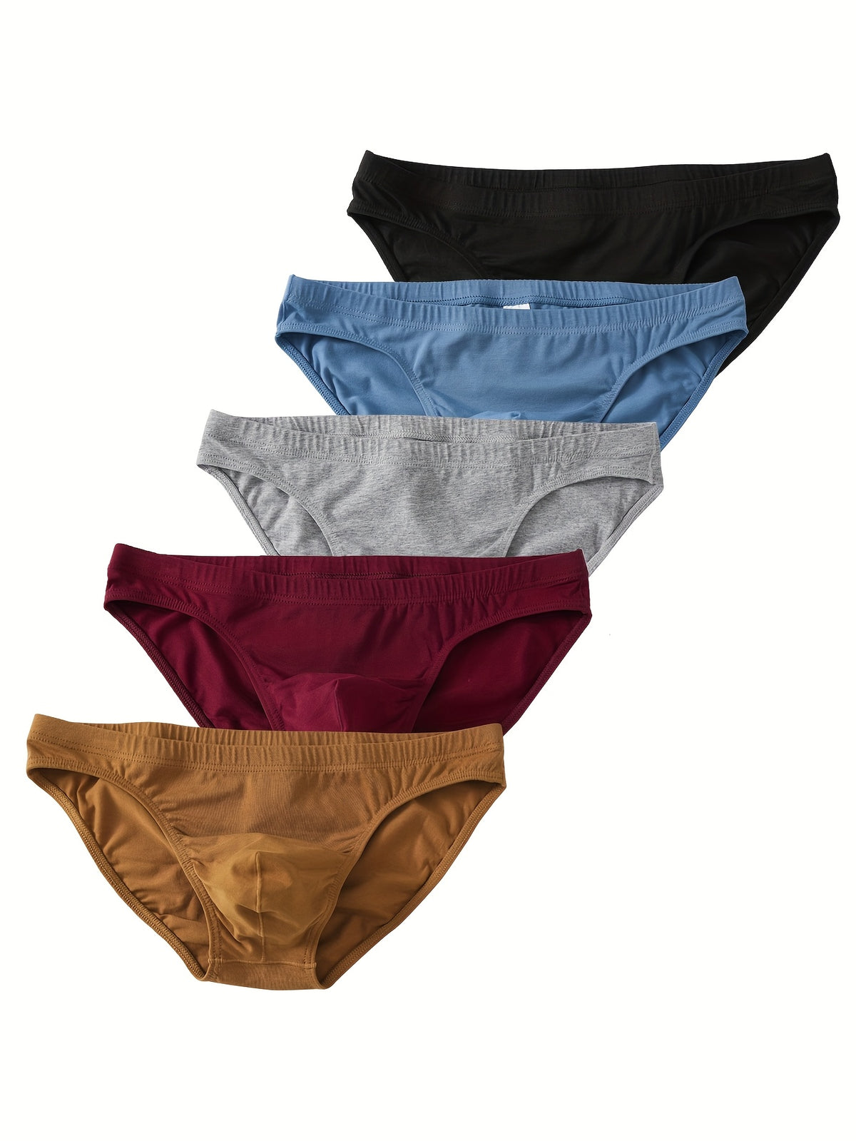 Slip large coton homme — lot de 5, uni
