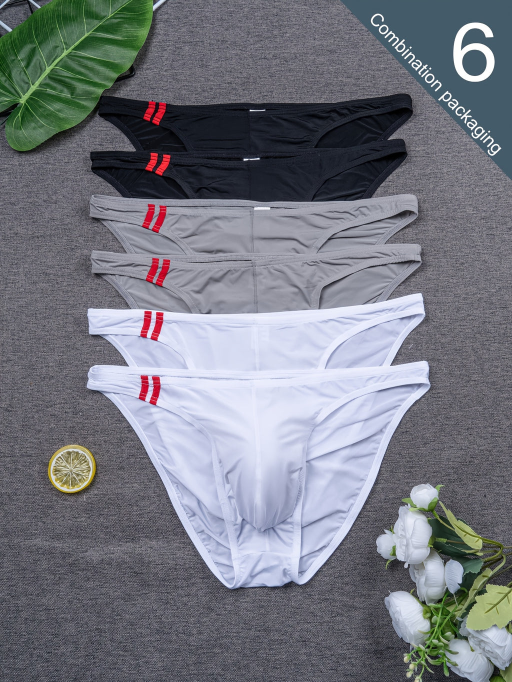 Slip séchage rapide respirant microfibre homme — lot de 6, uni, du S au XXL