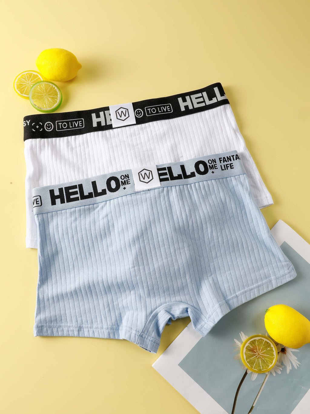 Boxer respirant coton homme — lot de 2, rayé