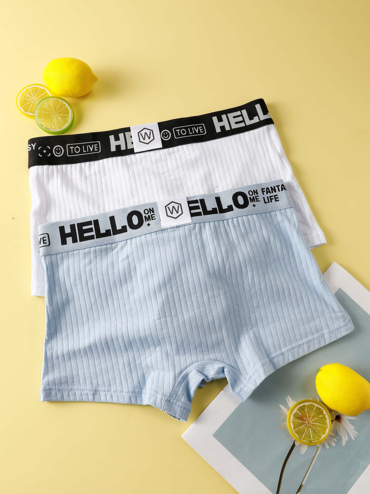Boxer respirant coton homme — lot de 2, rayé