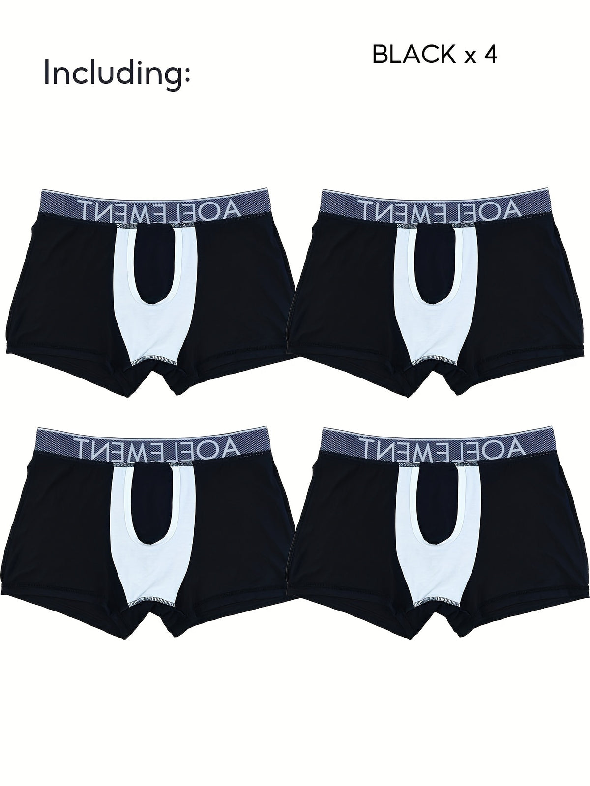 Slip large respirant homme — lot de 4, uni