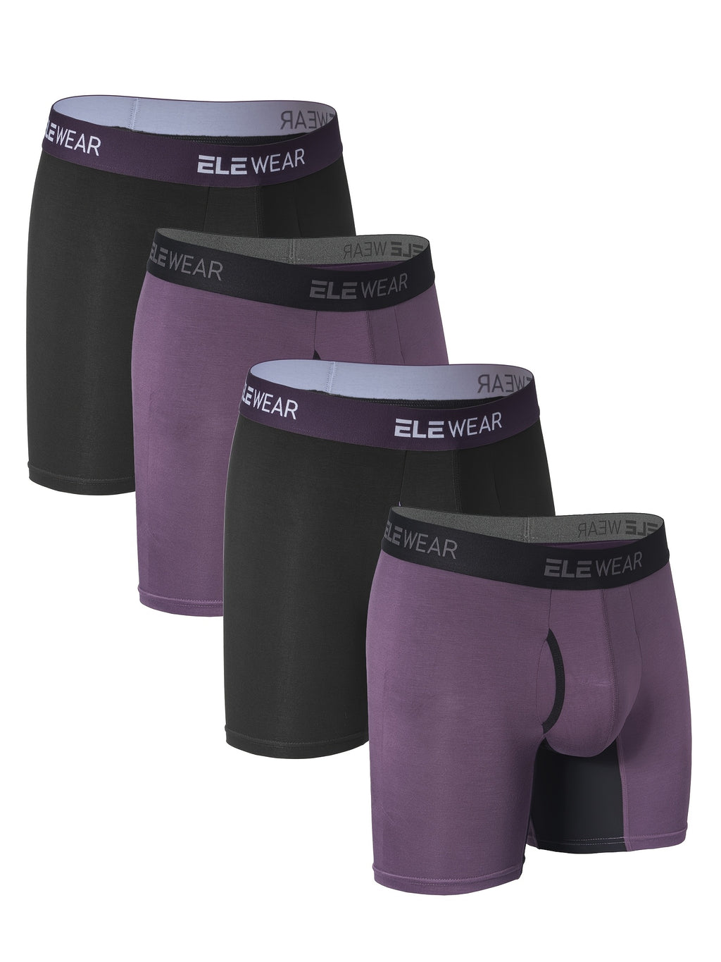 Boxer long respirant bambou homme — lot de 4