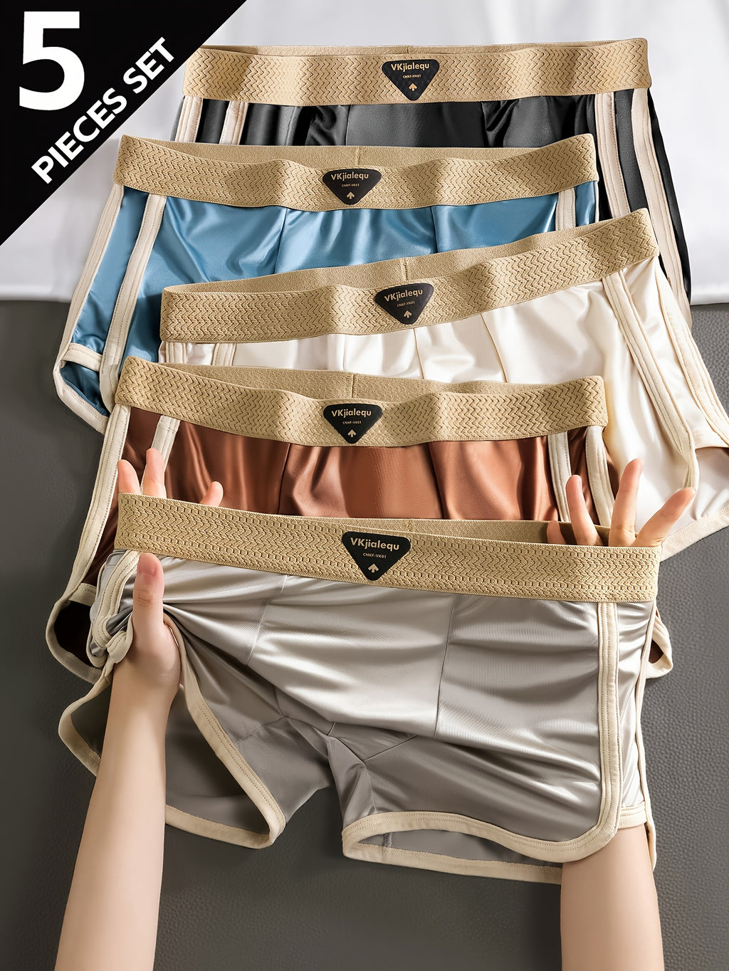 Boxer sans couture large microfibre homme — lot de 5, uni