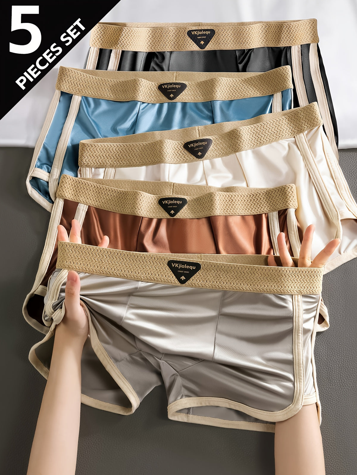 Boxer sans couture large microfibre homme — lot de 5, uni