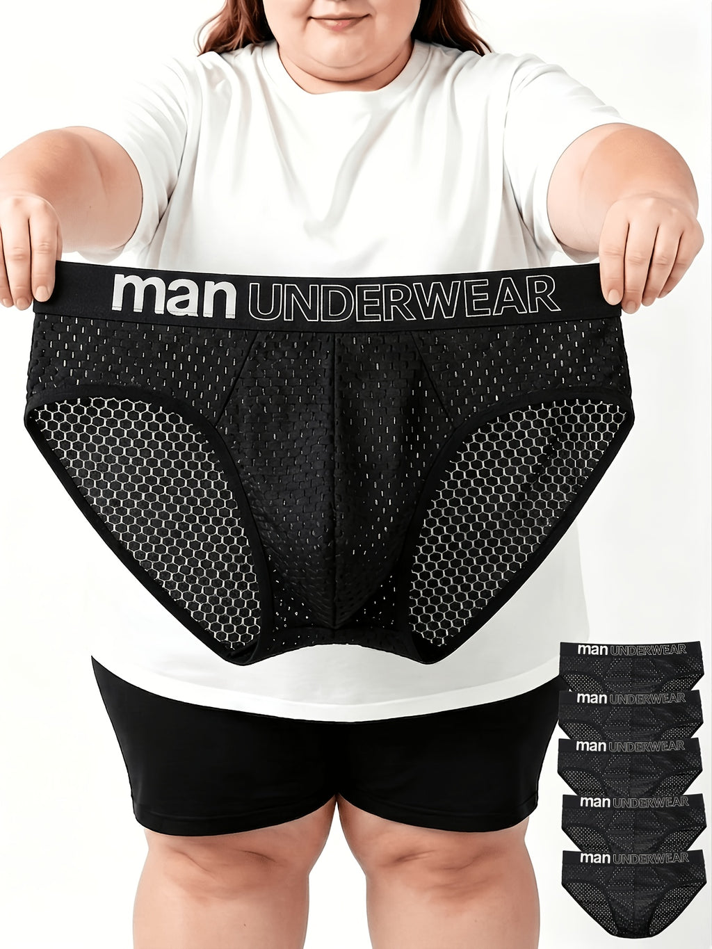 Slip large grande taille microfibre homme — lot de 5, uni