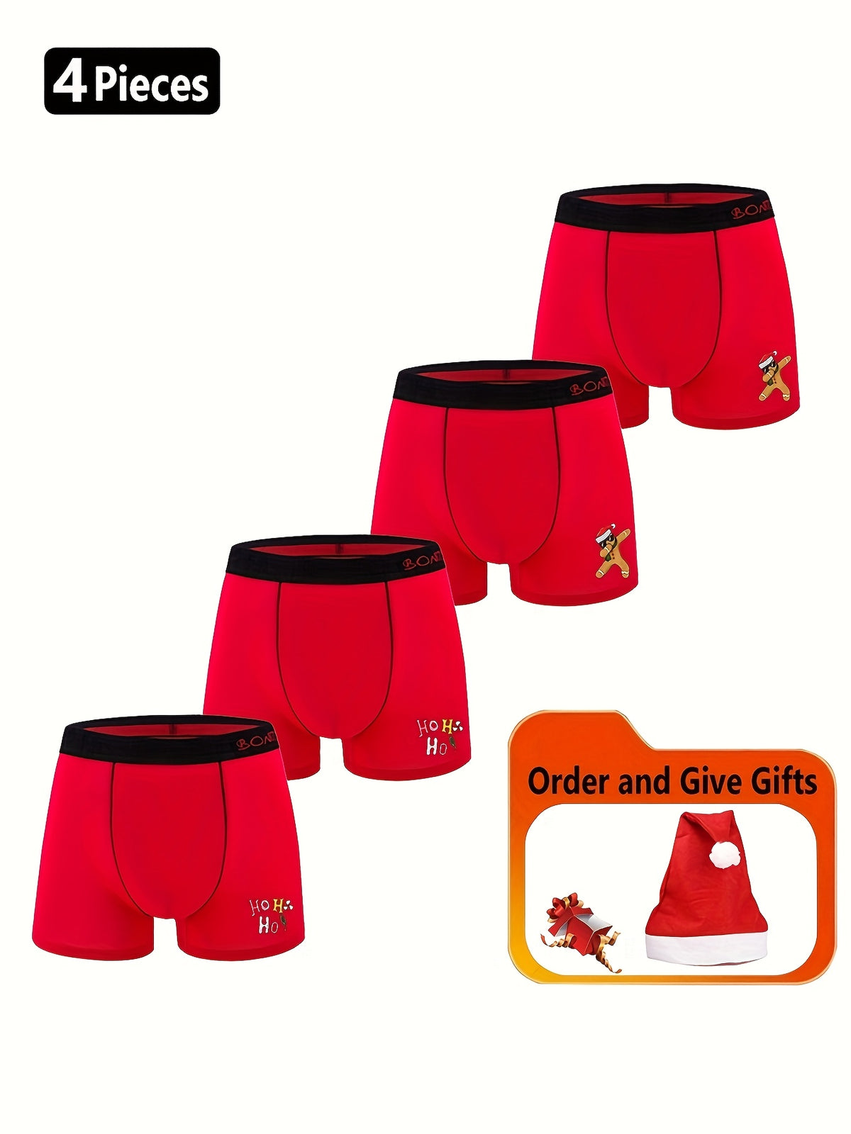 Boxer coton homme — lot de 4
