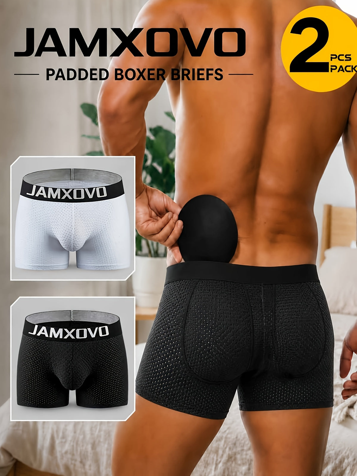 Boxer de sport respirant microfibre homme — lot de 2, uni