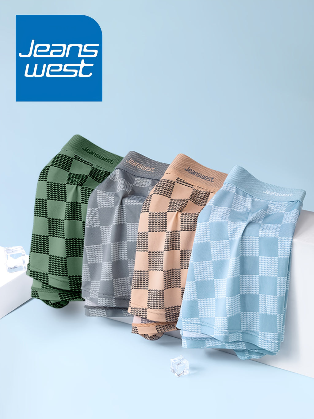 Boxer microfibre homme — lot de 4, à carreaux
