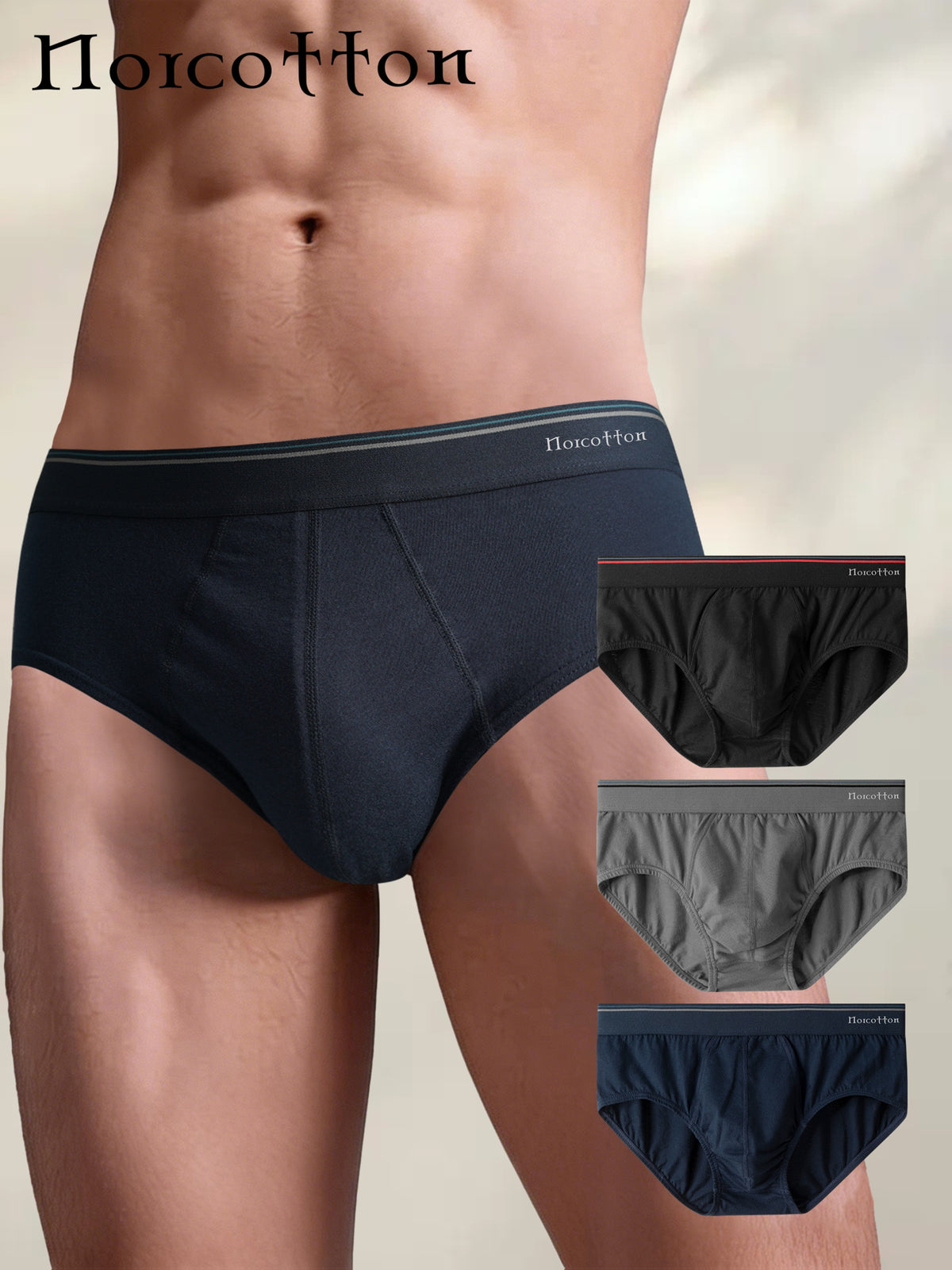 Slip respirant coton homme — lot de 3