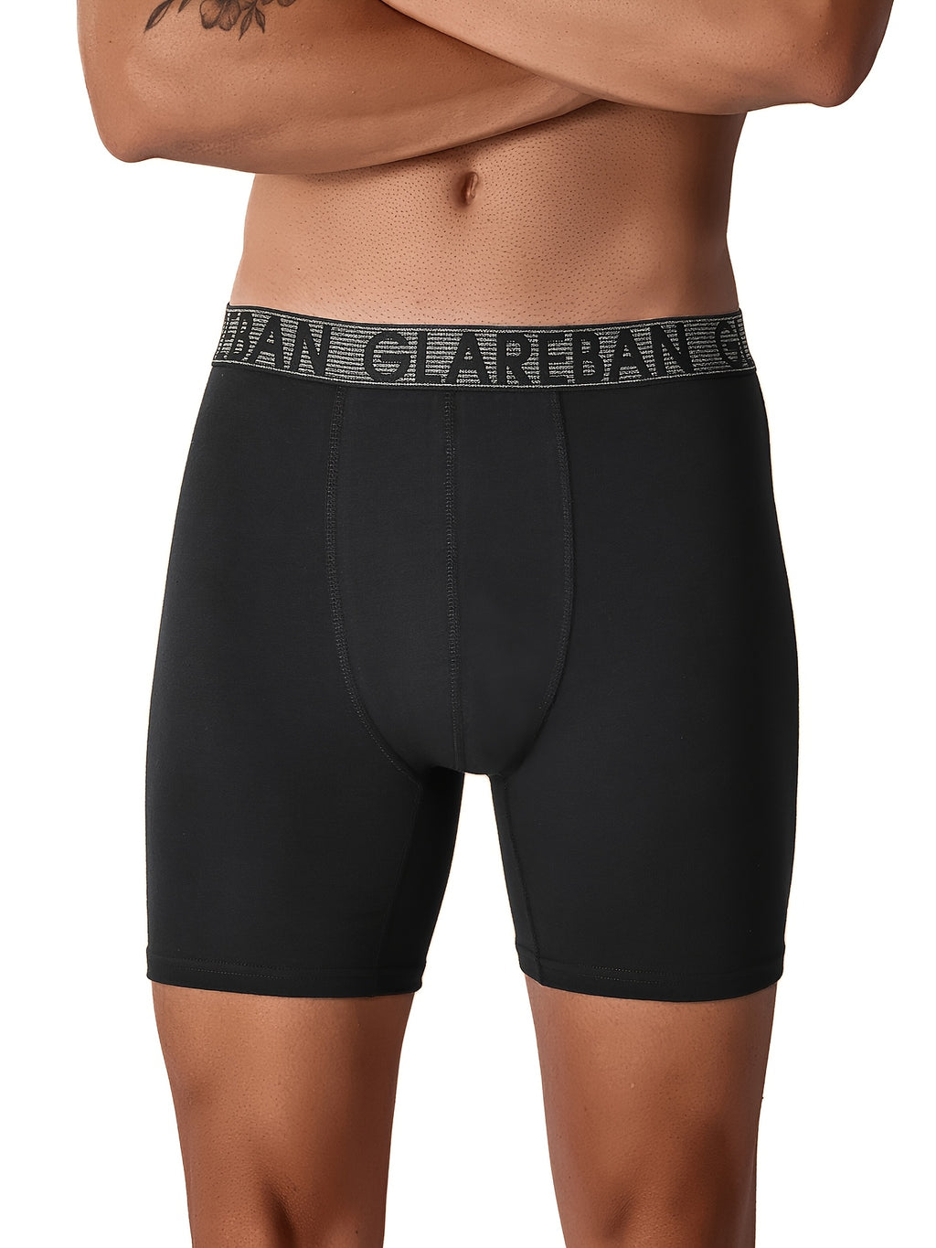 Boxer long coton homme — lot de 4, uni, assortiment S