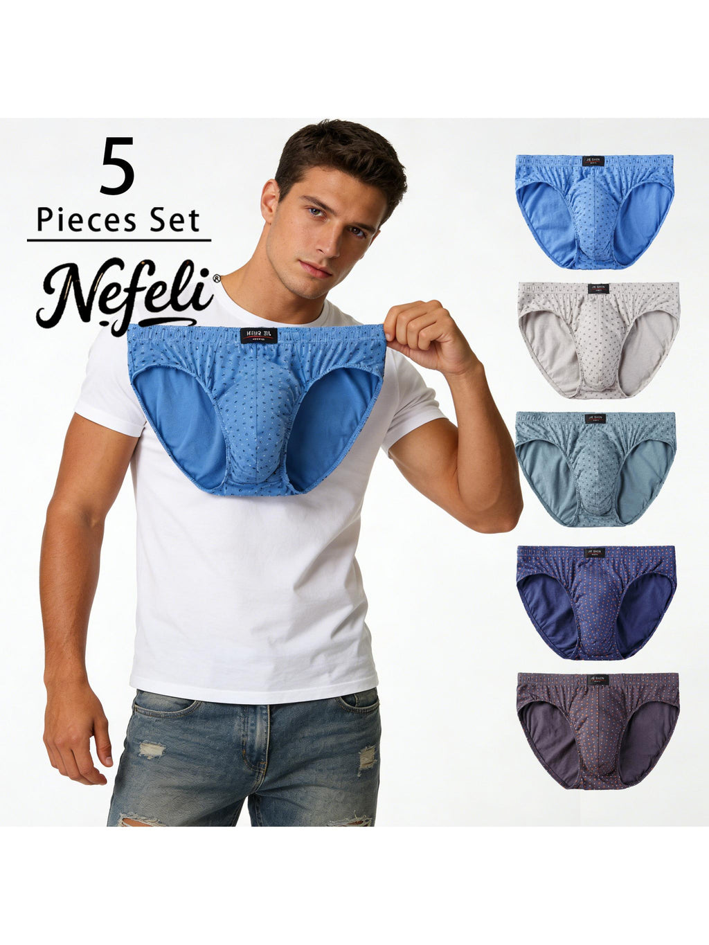 Slip moulant grande taille microfibre homme — lot de 5, uni