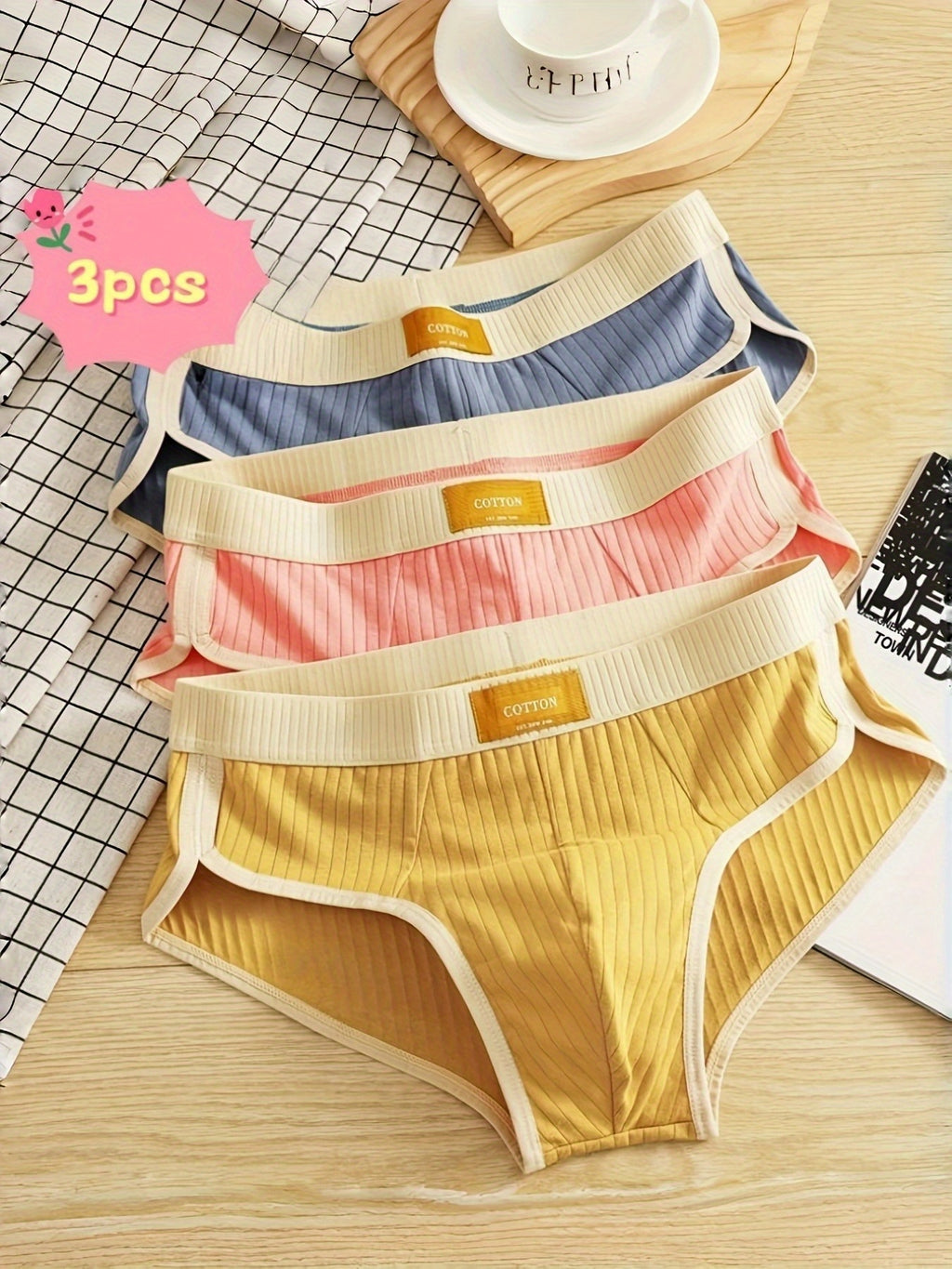 Slip respirant coton homme — lot de 3, uni, assortiment S