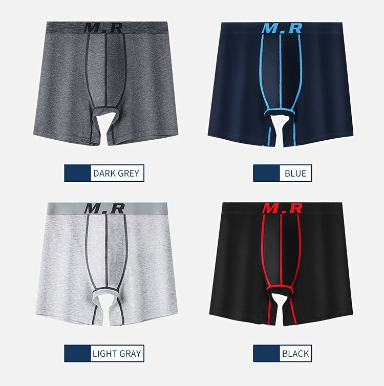 Boxer de sport respirant coton homme — lot de 4, uni, assortiment S, du S au 3XL
