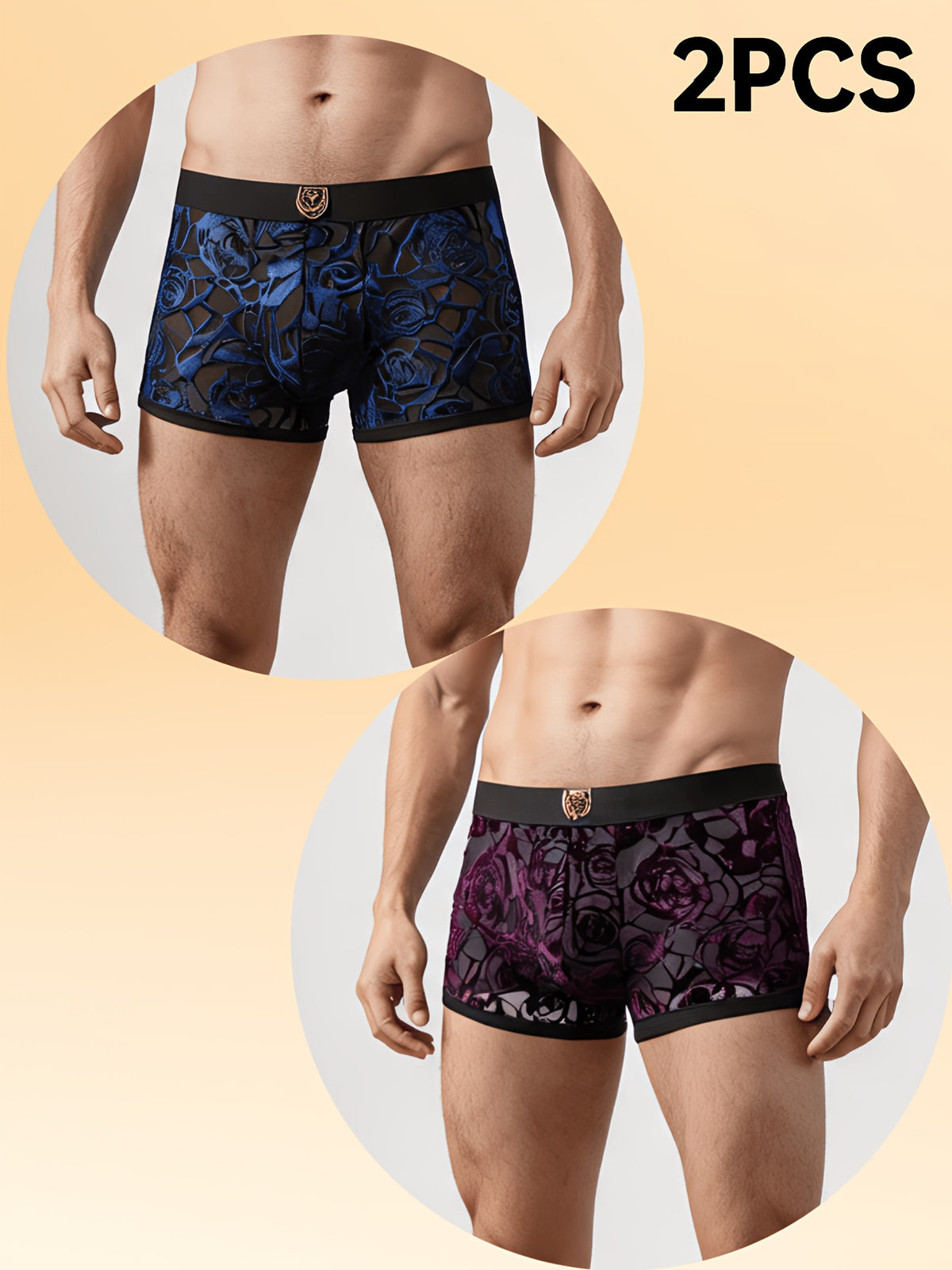 Boxer respirant microfibre homme — lot de 2, uni, assortiment B