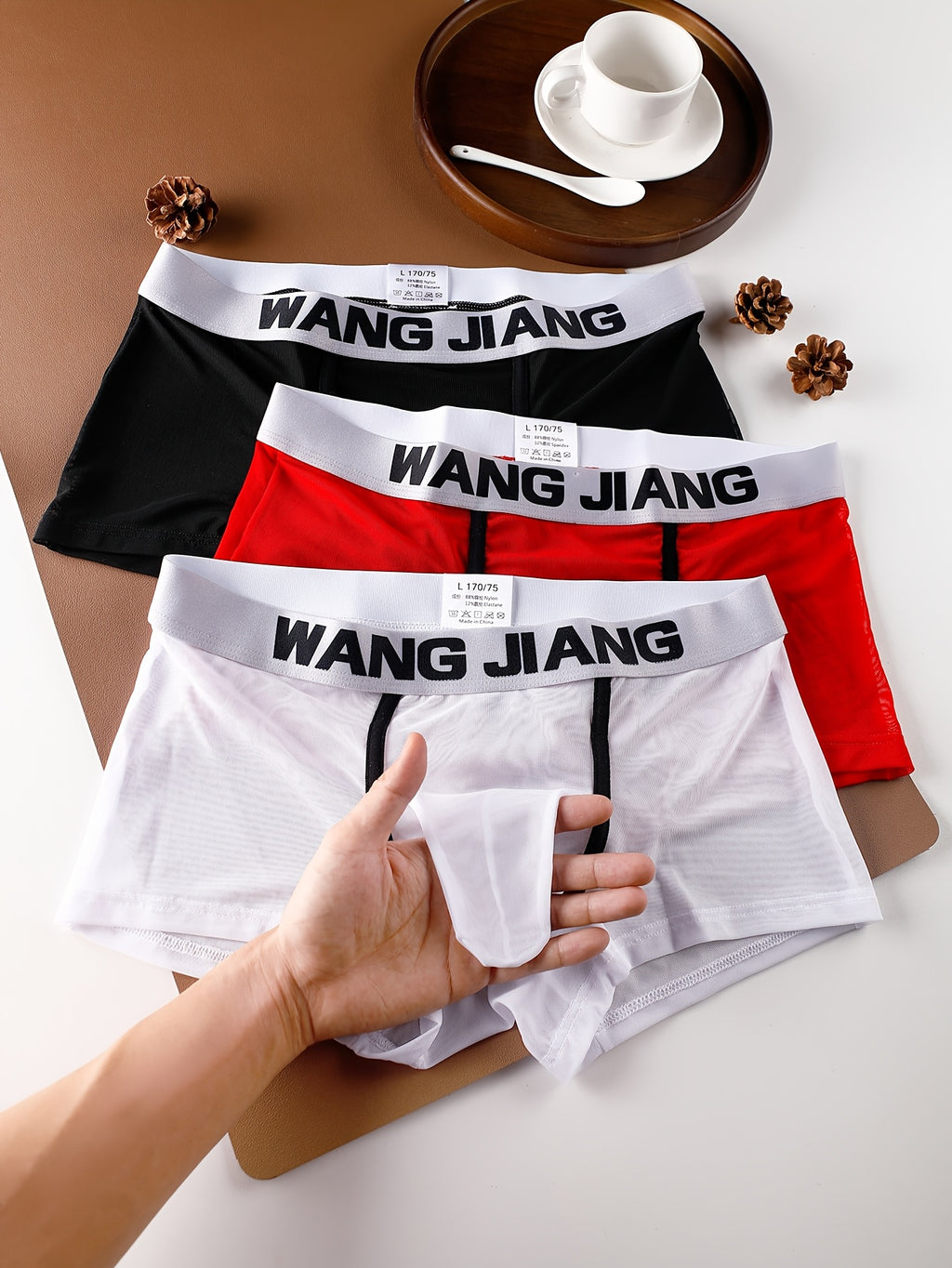 Boxer respirant homme — lot de 3, uni