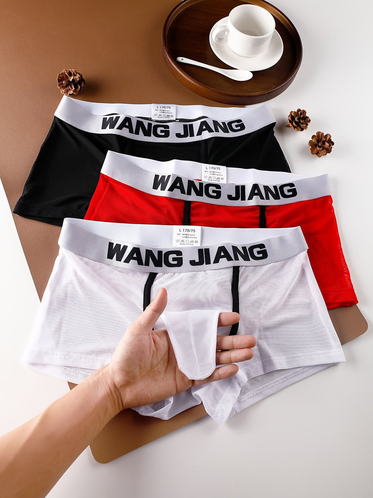 Boxer respirant homme — lot de 3, uni