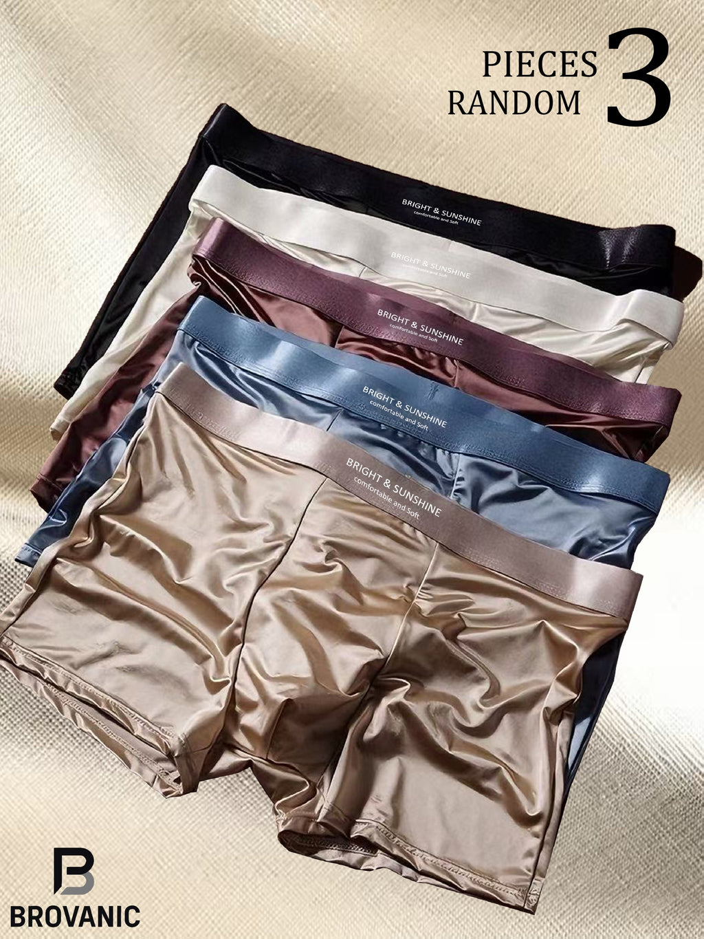 Boxer sans couture respirant microfibre homme — lot de 3, imprimé