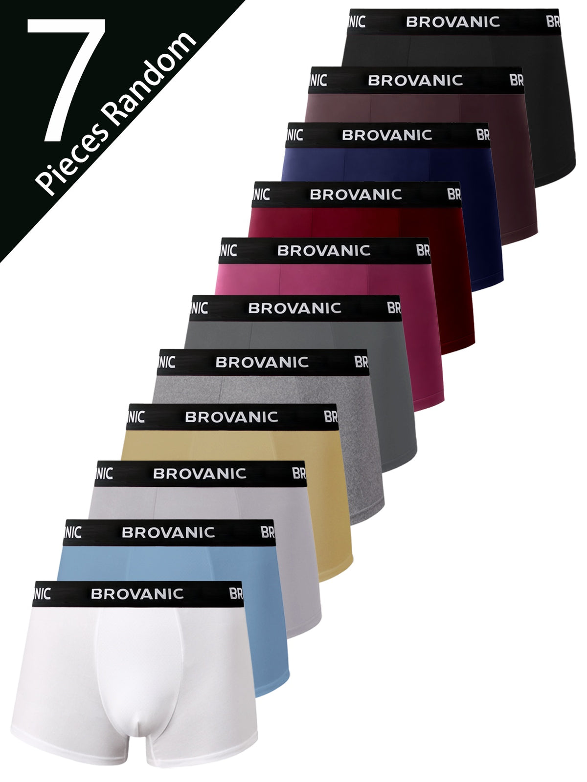 Boxer de sport d'intérieur microfibre homme — lot de 7, uni