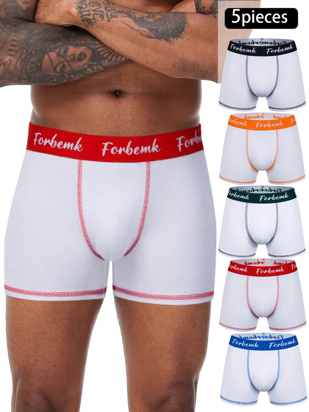 Boxer de sport respirant microfibre homme — lot de 5, uni, du S au XXL