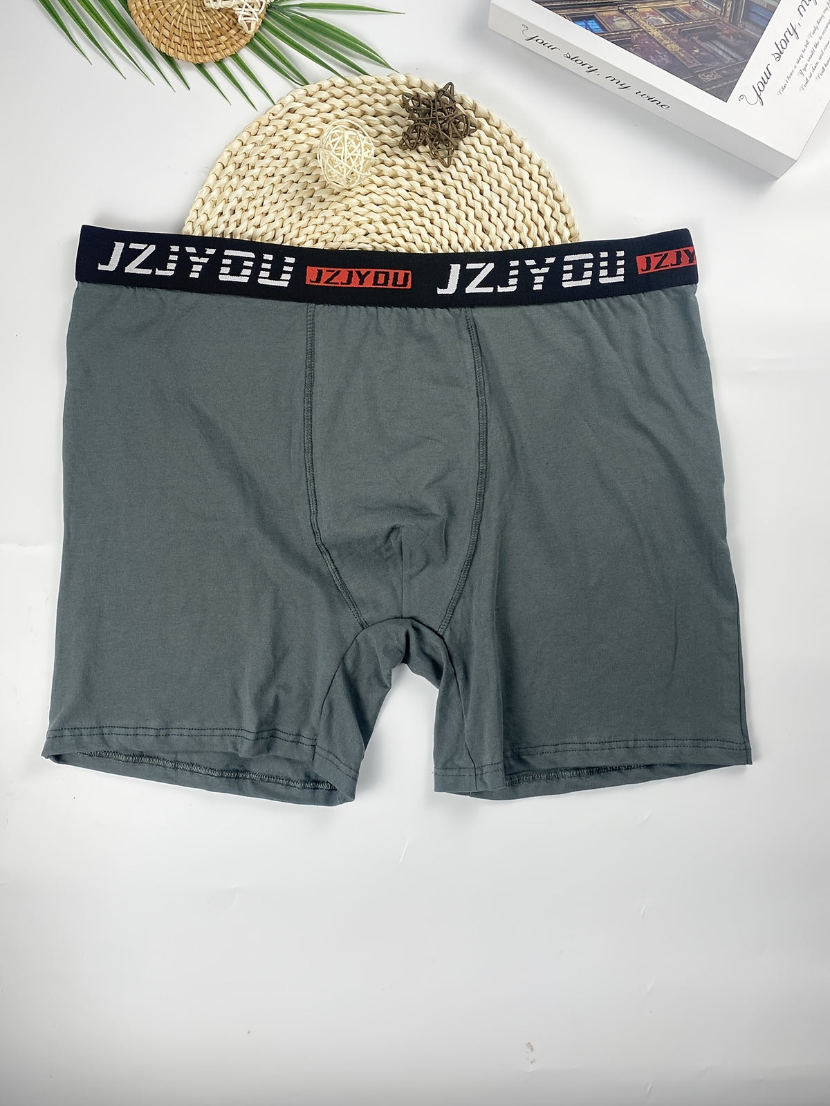 Boxer long grande taille coton homme — lot de 5, uni