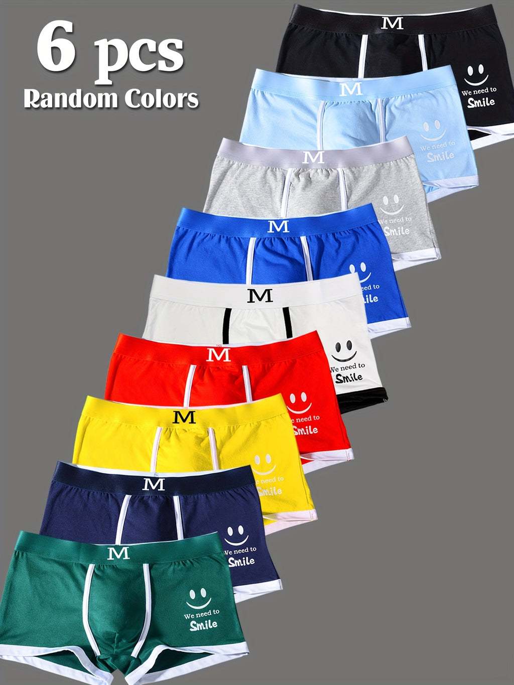 Boxer de sport respirant microfibre homme — lot de 6, géométrique, du S au XL