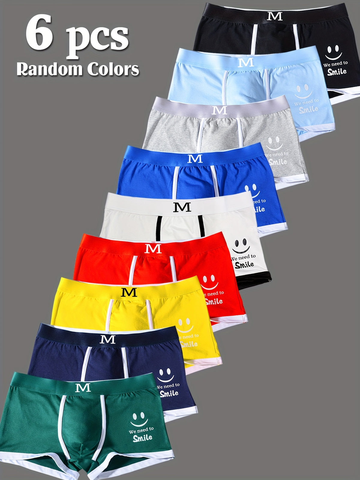 Boxer de sport respirant microfibre homme — lot de 6, géométrique, du S au XL