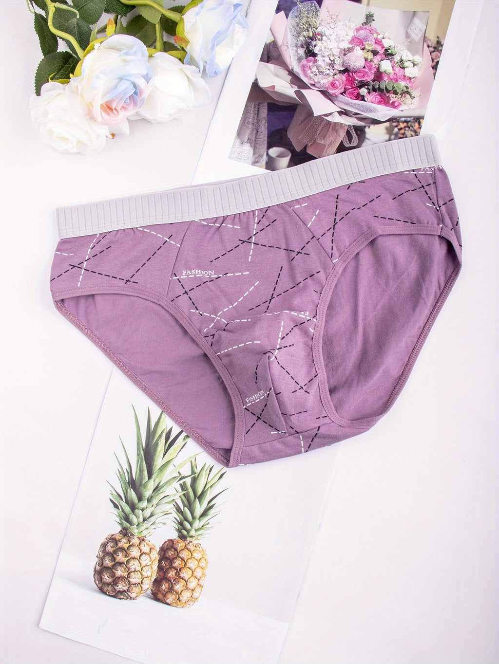 Slip respirant coton homme — lot de 3, géométrique
