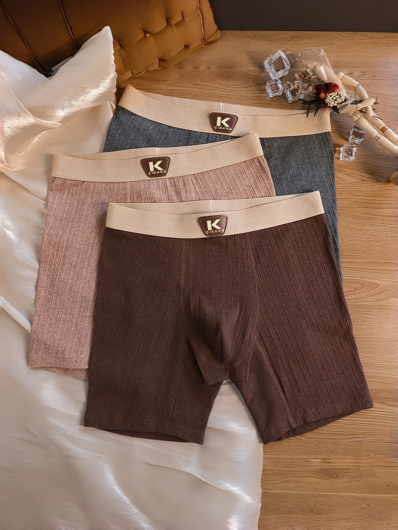 Boxer long large coton homme — lot de 4, uni