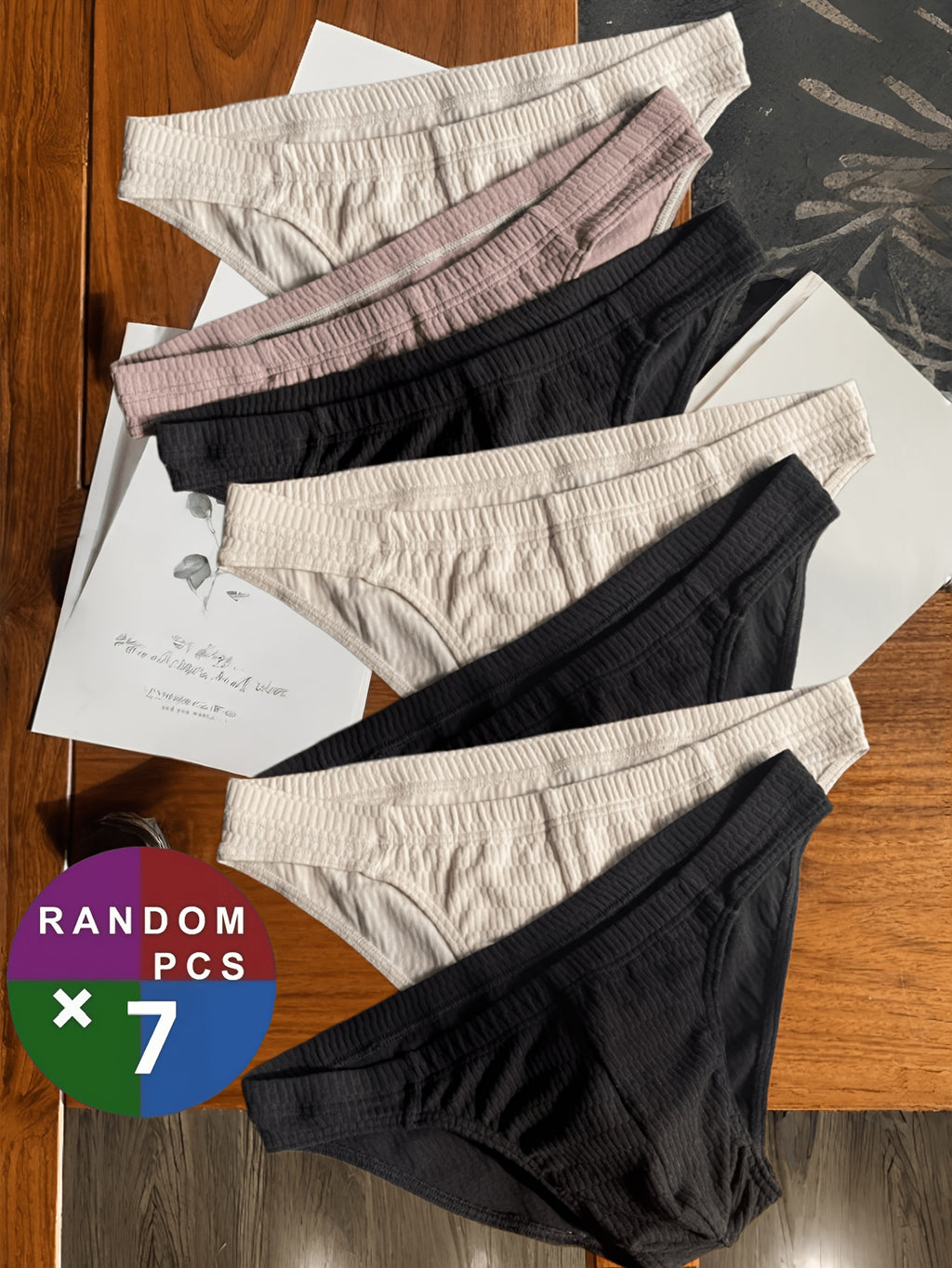 Slip respirant coton homme — lot de 7, géométrique