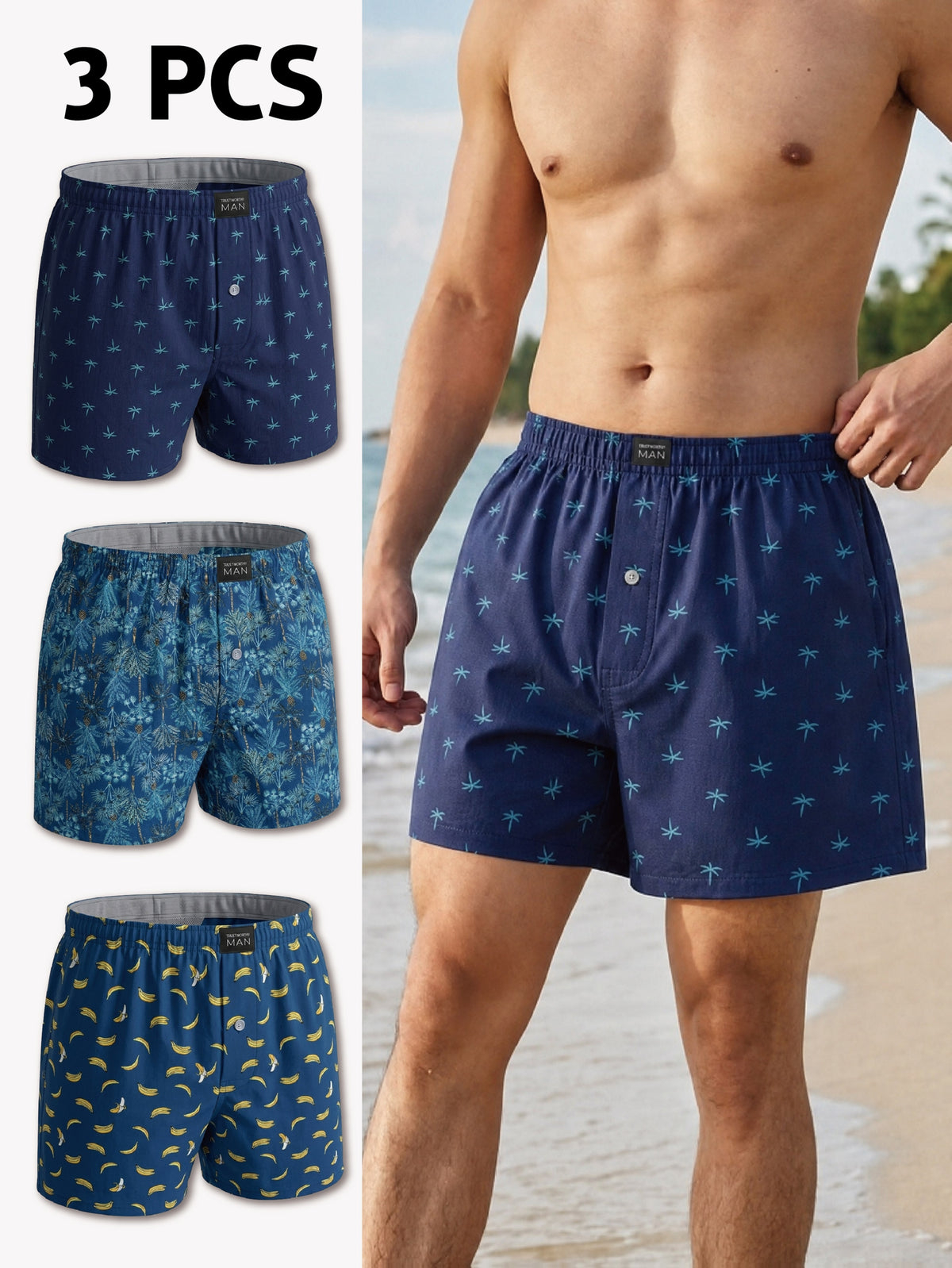 Boxer d'intérieur bambou homme — lot de 3