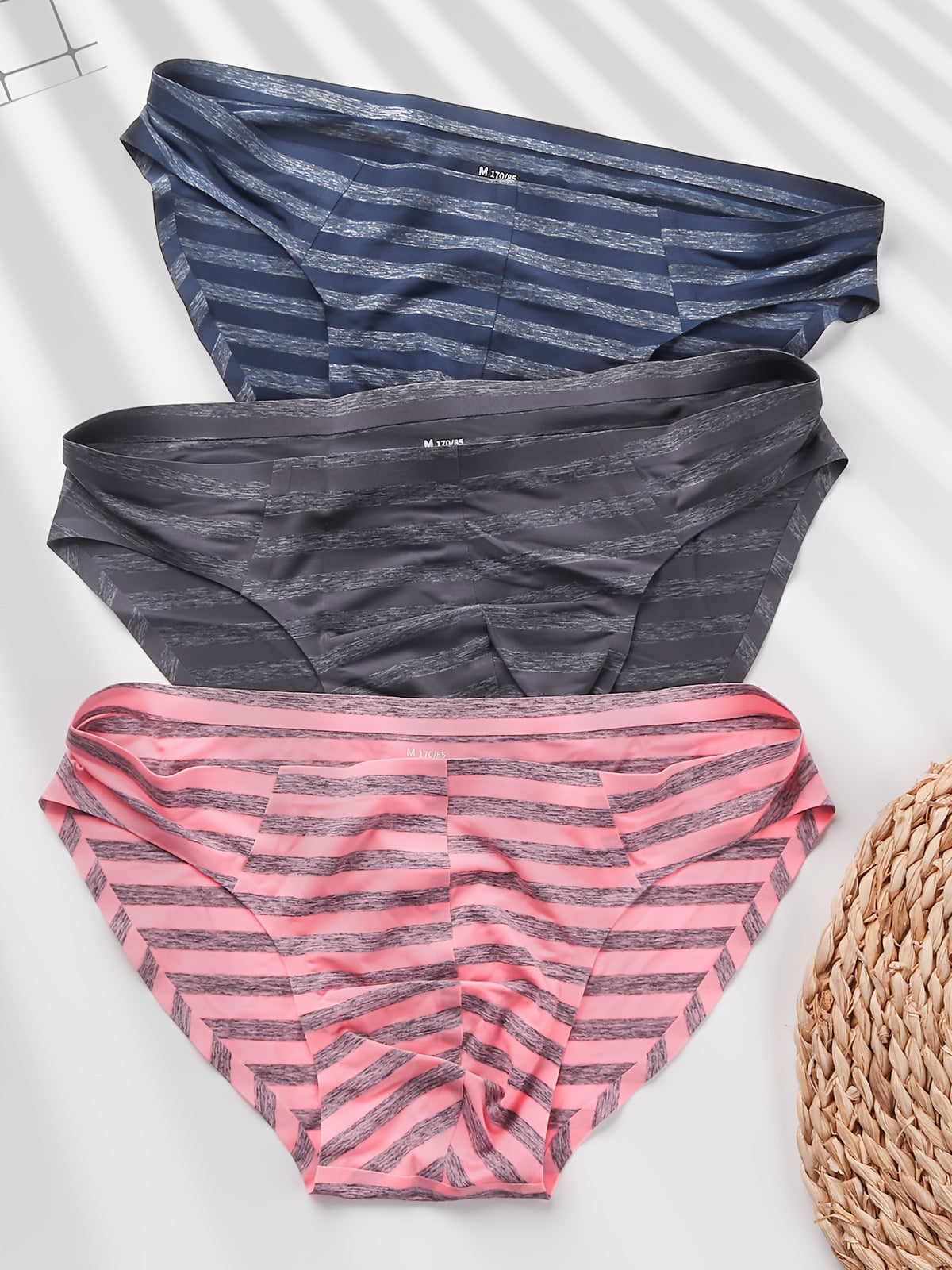 Slip sans couture taille basse microfibre homme — lot de 3, uni