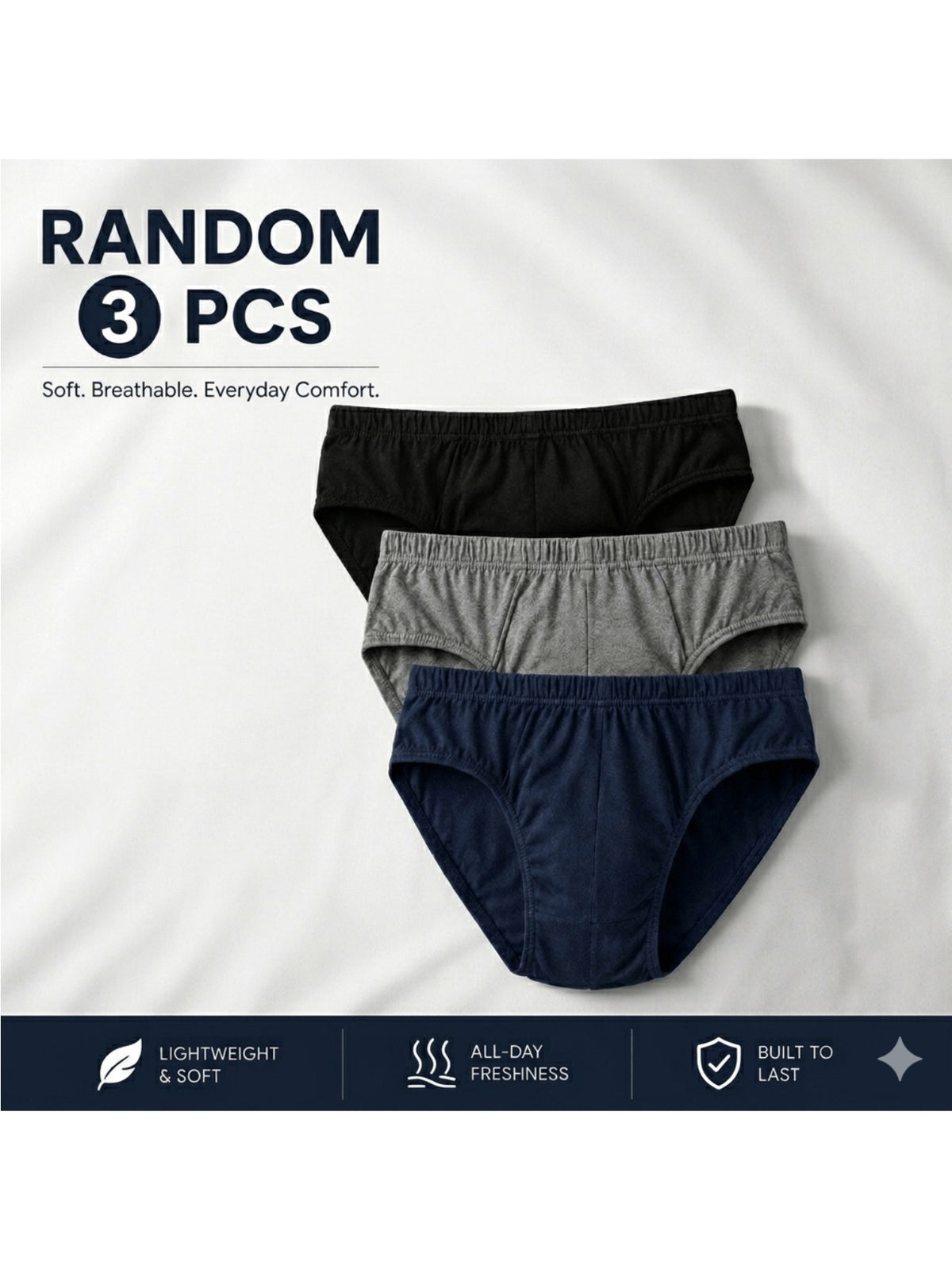 Boxer sans couture respirant microfibre homme — lot de 3, géométrique