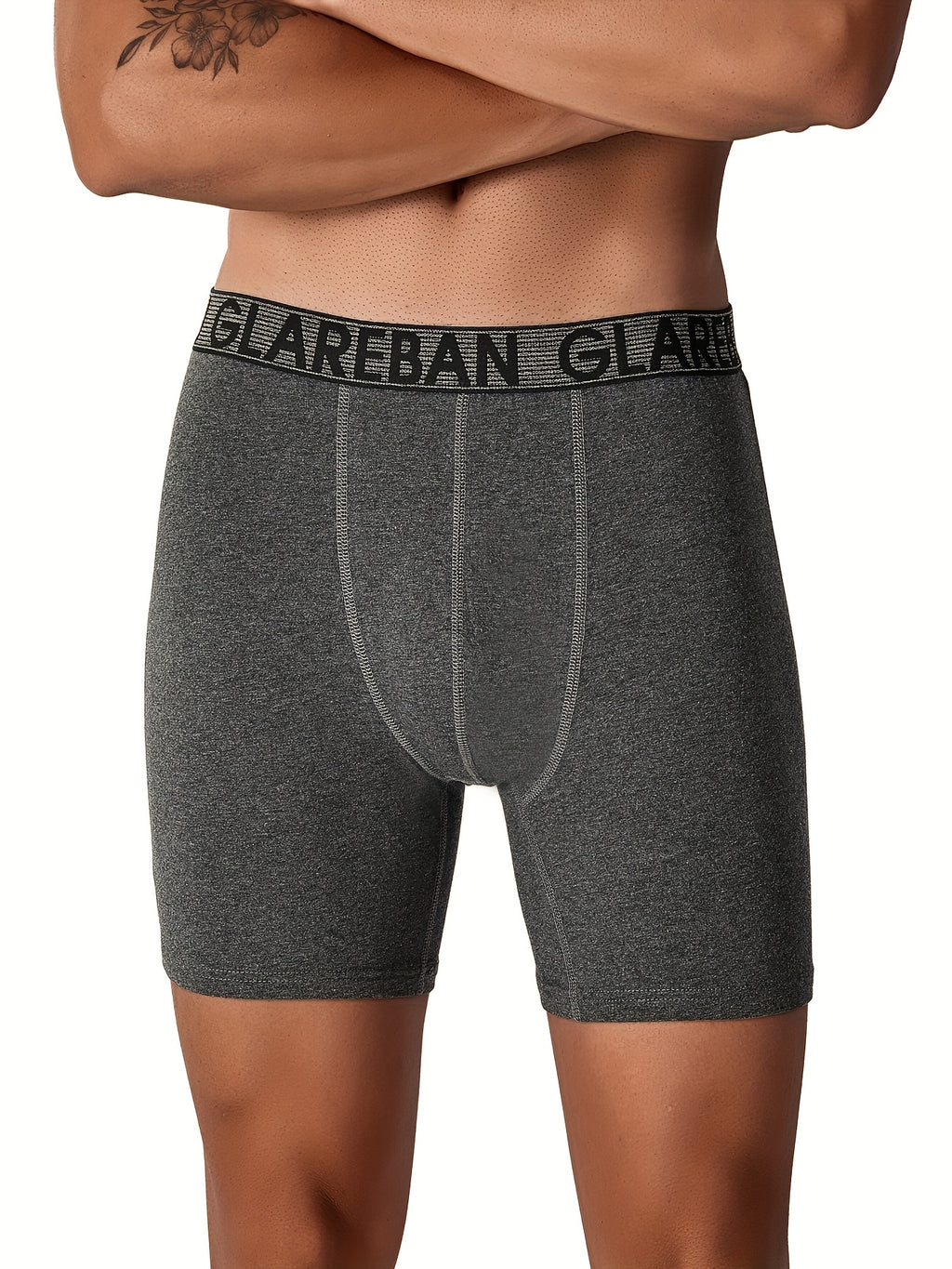 Boxer long coton homme — lot de 4, uni, assortiment S (modèle 2)