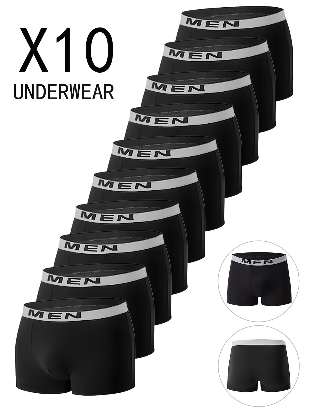 Boxer de sport respirant microfibre homme — lot de 10, uni, du S au 3XL