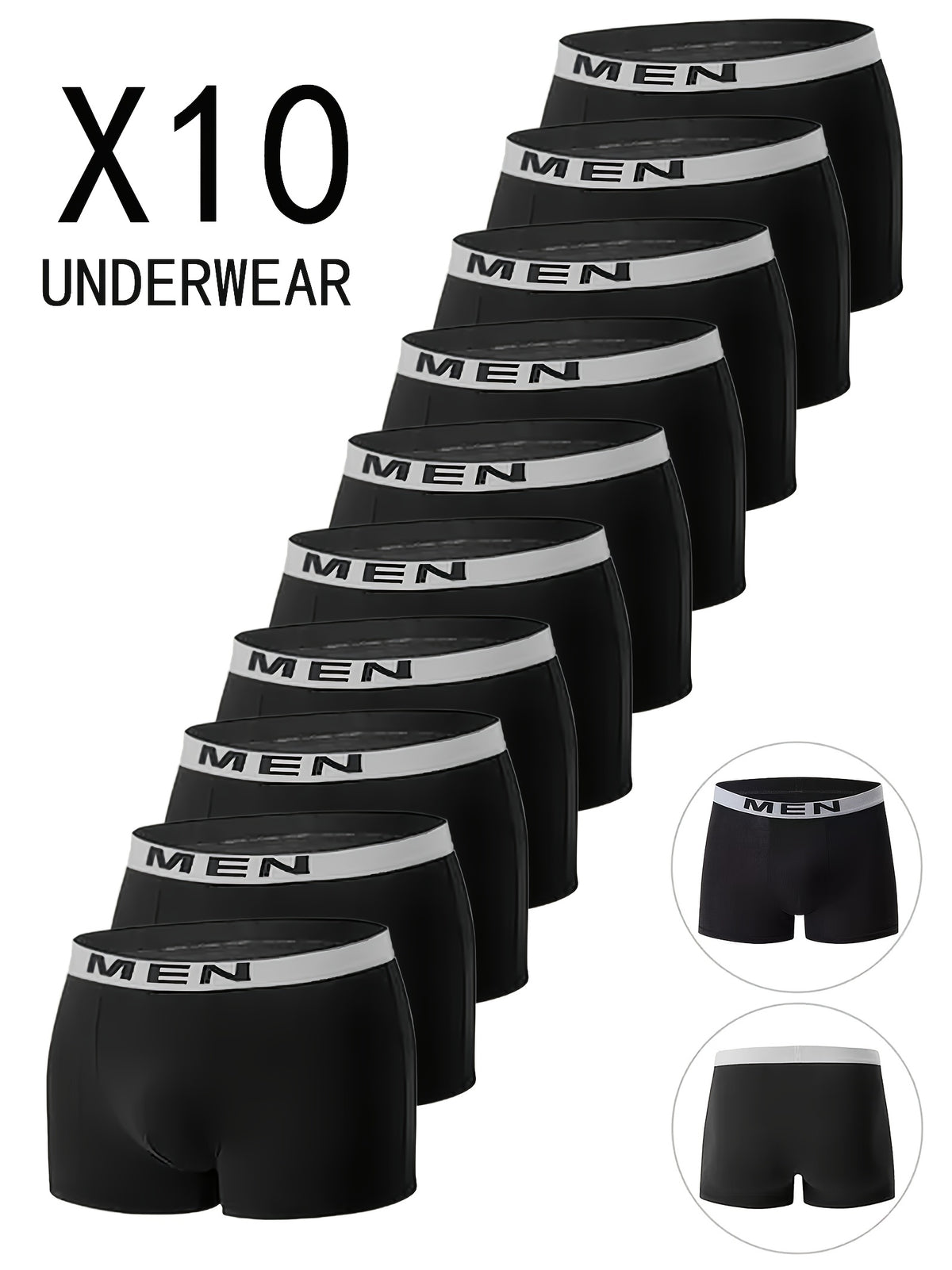 Boxer de sport respirant microfibre homme — lot de 10, uni, du S au 3XL