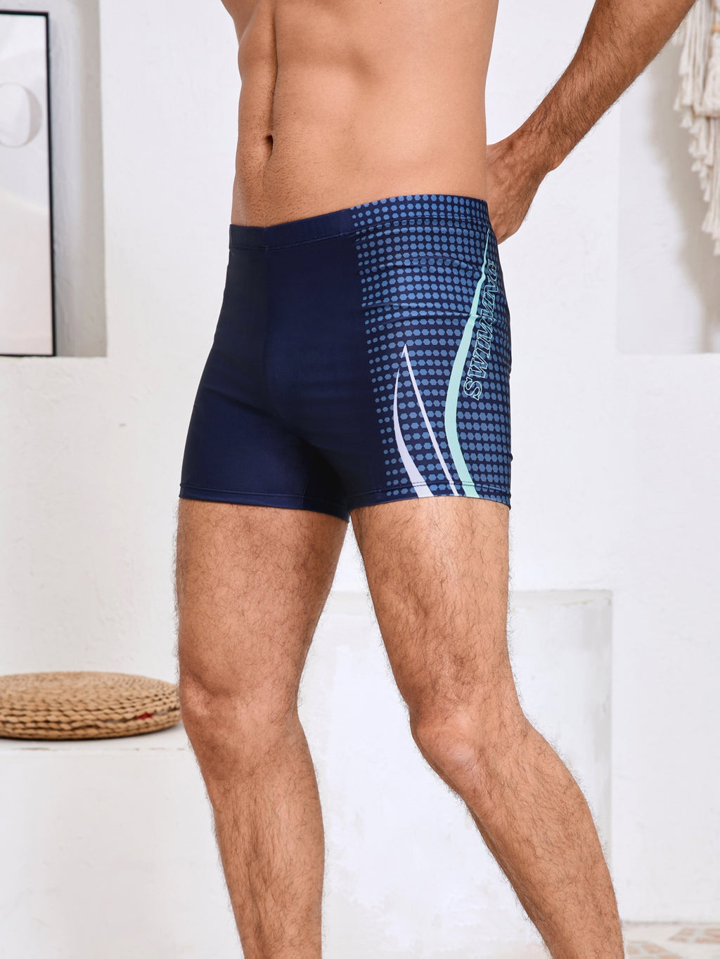 Boxer grande taille de sport homme, couleur marine