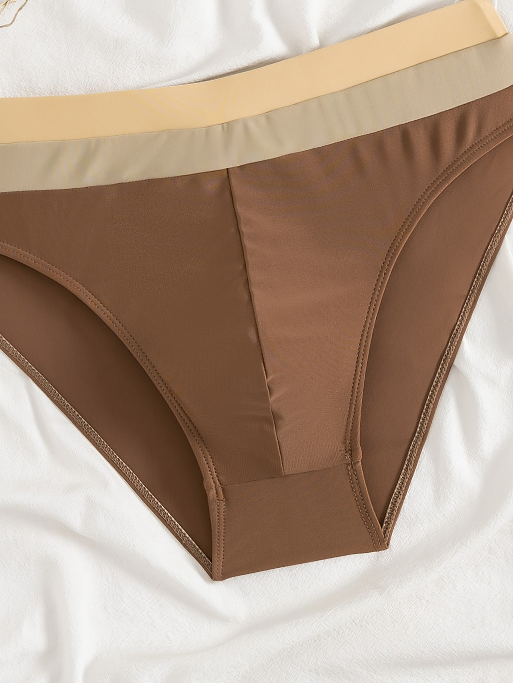 Slip microfibre homme, brun rougeâtre