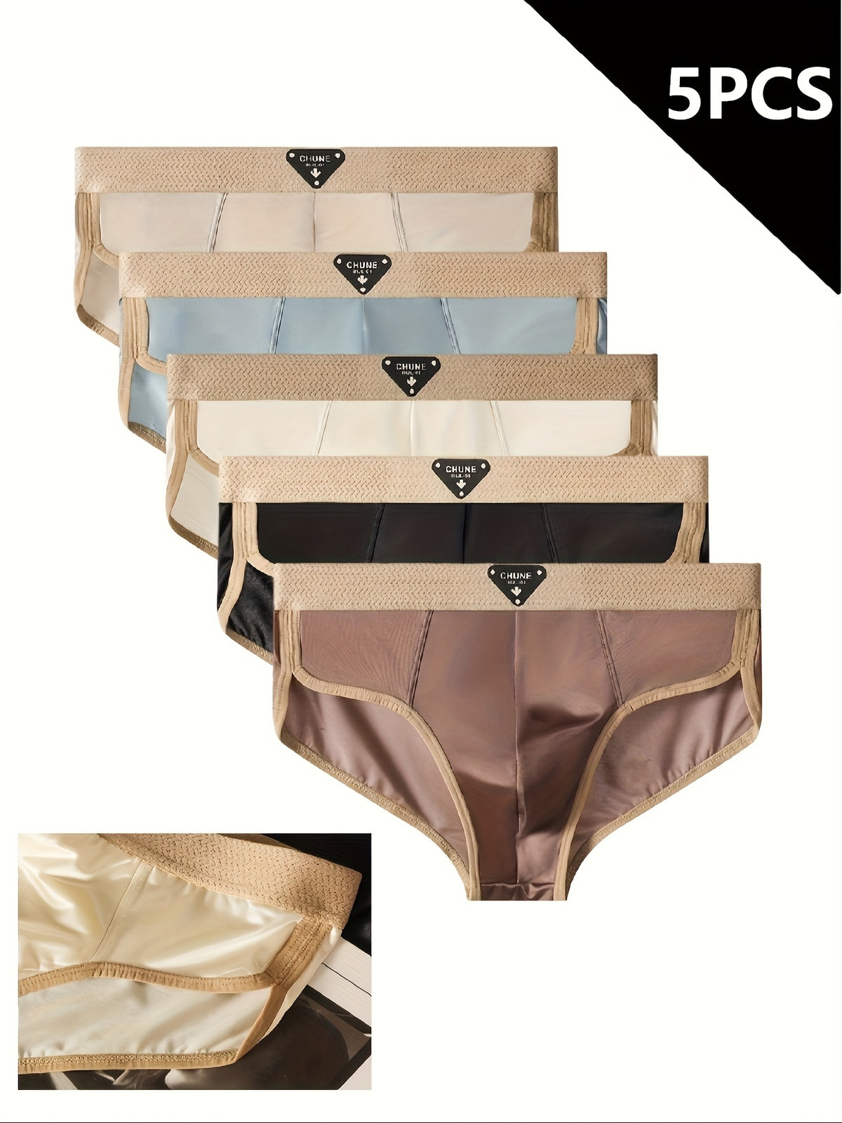 Slip grande taille respirant microfibre homme — lot de 5, uni