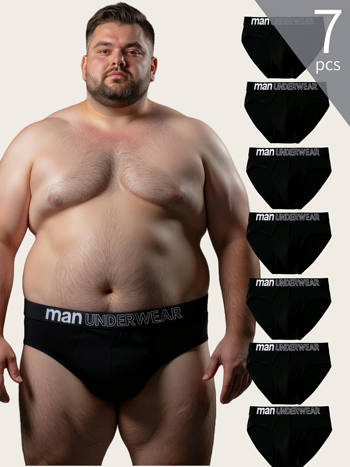 Boxer grande taille de sport microfibre homme — lot de 7, uni