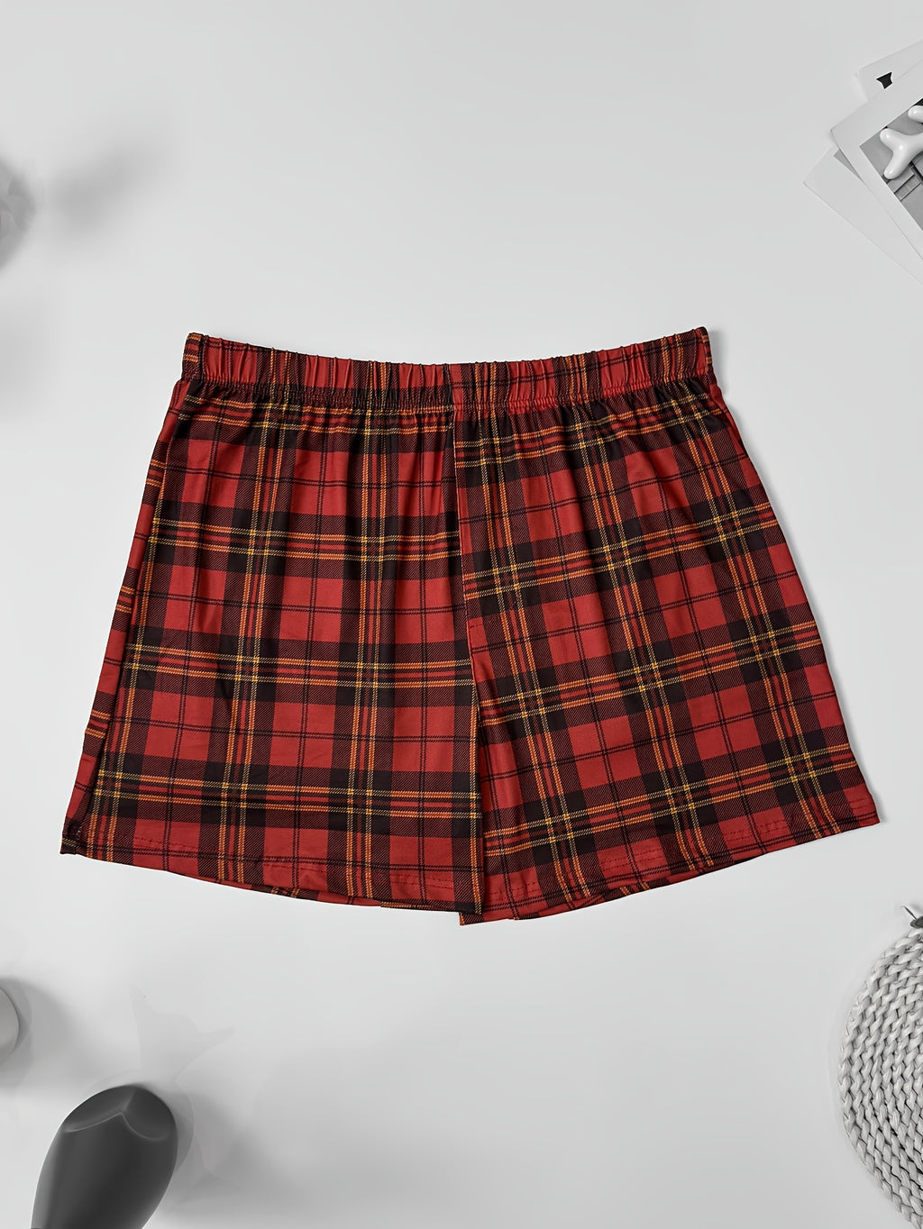 Boxer large d'intérieur microfibre homme — lot de 4, bourgogne